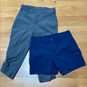 Eddie Bauer Women's Cargo Shorts and Capris - Blue and Gray size 8